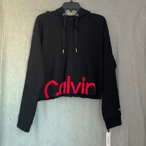 Calvin Klein Women's Cropped Logo Hoodie - XL